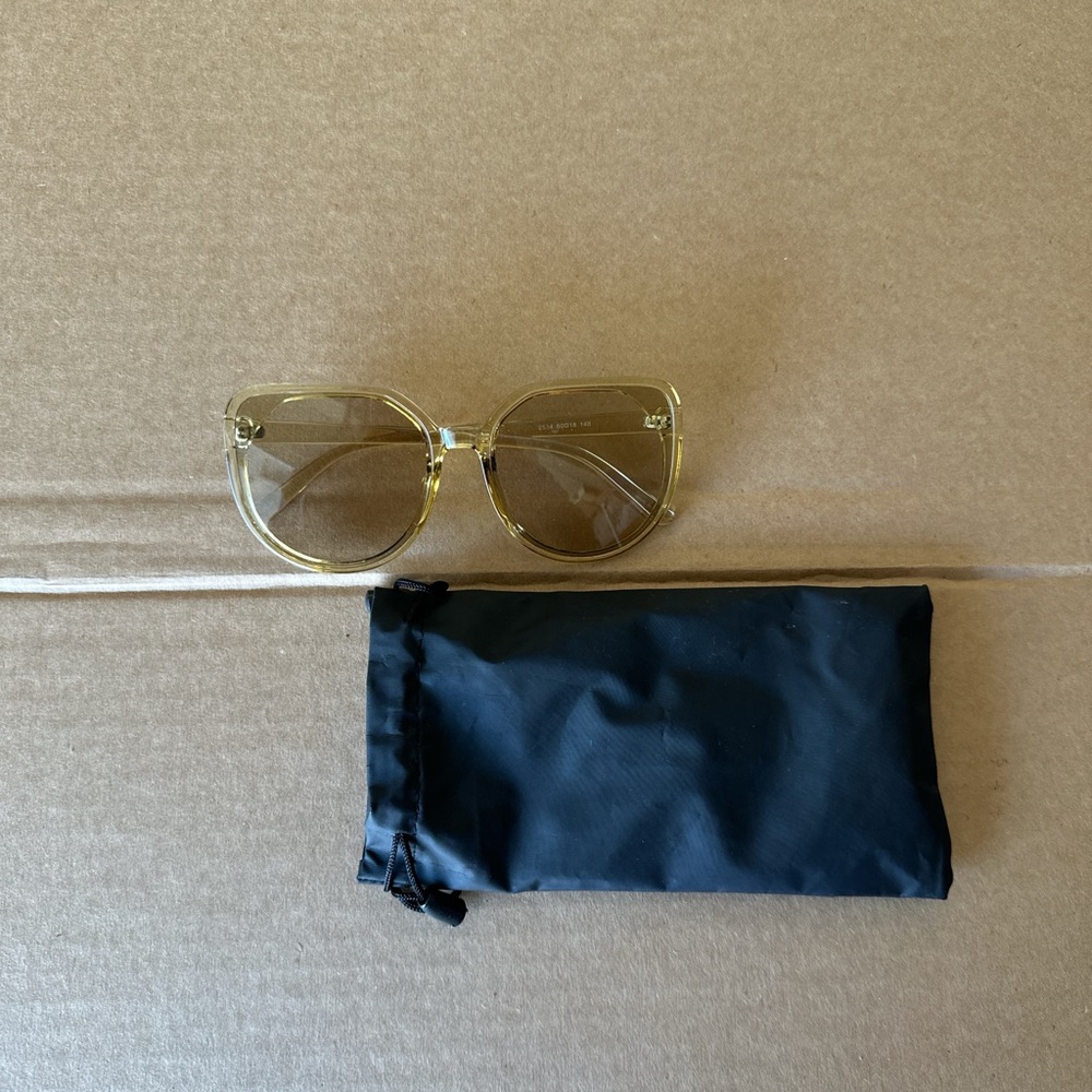 Yellow cat eye sunglasses